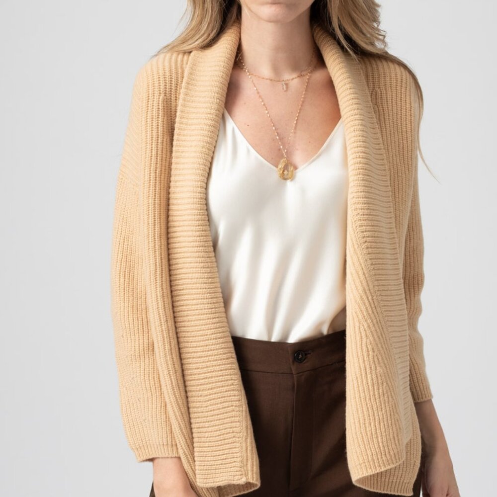 FORTE FORTE Wool Cashmere Cardigan in Vanilla